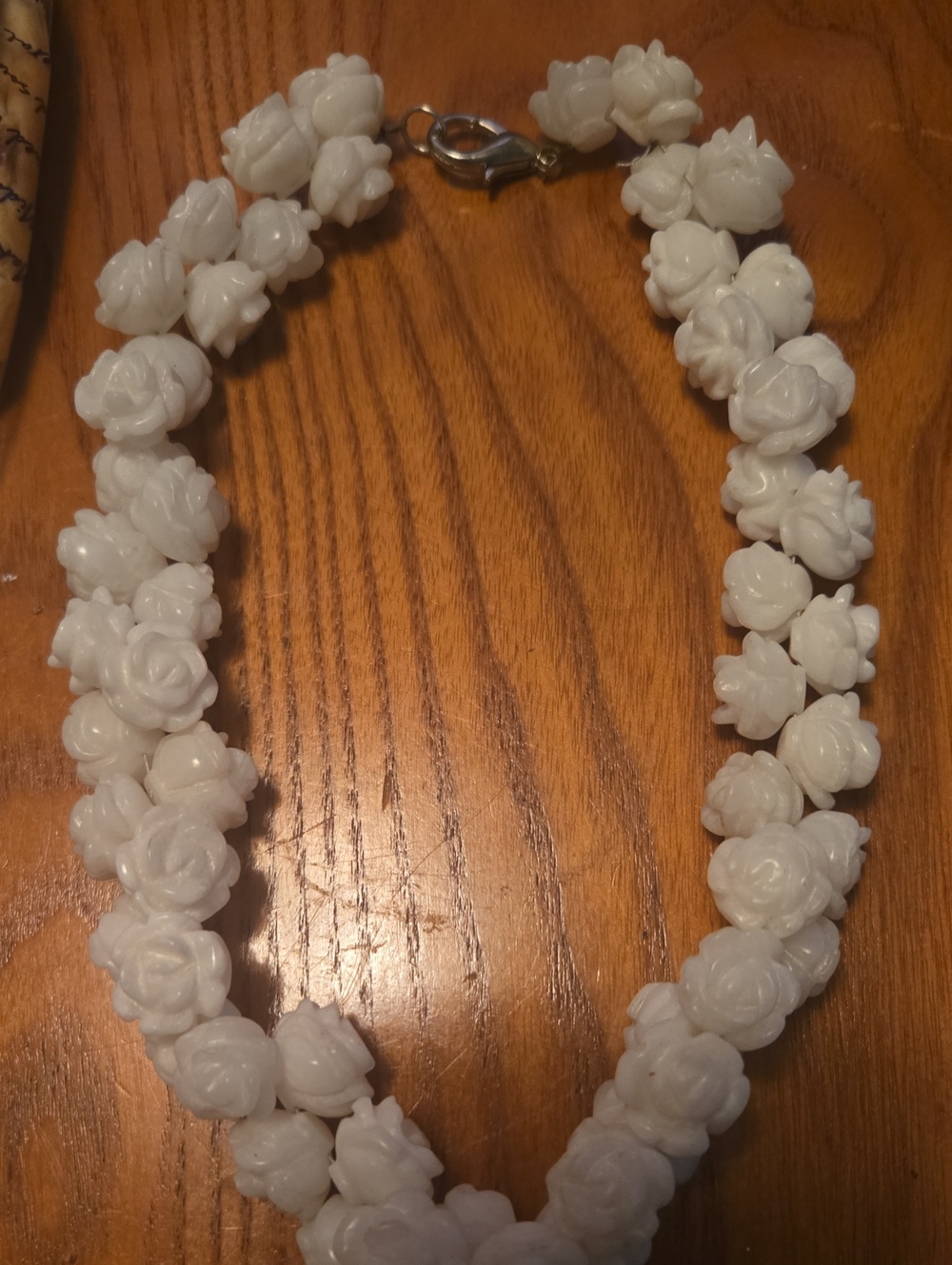 White Floral Rose Statement Necklace - Women Jewelry